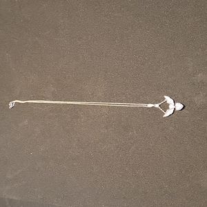 Angel wings & heart silver pendant